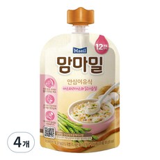 맘마밀 안심 이유식 12개월부터, 혼합맛(아스파라거스/닭가슴살), 100g, 4개