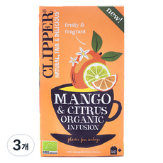클리퍼 유기농 망고 시트러스 차, 1.8g, 3개, 20개입