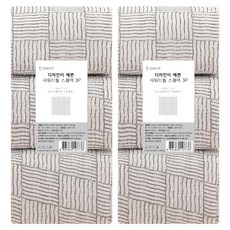 샤바스 디자인이 예쁜 샤워타월 스퀘어, 그레이, 3개입, 2개