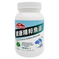 NutriMate 你滋美得 健康精粹魚油膠囊, 1.15g, 60顆, 1罐
