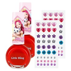 Little Bling 秘密JOUJU 星星女神 珠寶美甲組, 胭脂紅點, 2個