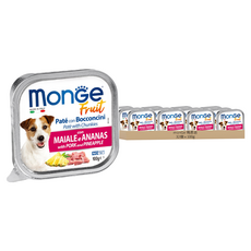 monGe 瑪恩吉 倍愛滿滿 主食犬餐盒, 32個, 100g, 猪肉 + 鳳梨