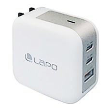LaPO 氮化鎵3口極速充電器, 白色, 1個