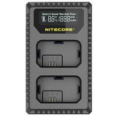 NITECORE 奈特科爾 USB行動 液晶雙槽充電器 SONY NP-FW50適用, 1個, USN1