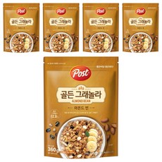 Post 黃金格蘭諾拉穀物麥片 香醇杏仁, 360g, 5包