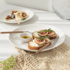 ssueim 素色陶瓷圓形餐盤, 淡白色, 1個