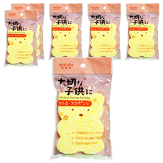 寶寶可愛動物造型木漿海棉小熊 50克 一入組, 6個, 9.5 x 8.8 x 2cm