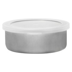 日本 echo 圓型PP蓋不銹鋼保鮮盒 淺型 10cm, 1個, 1個