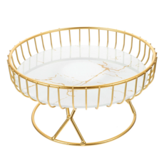 abm 裝飾鋼製多用途零食籃, 1個, 白色