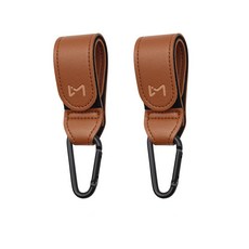 르메이어 레더 카라비너 유모차걸이, 브라운, 2개