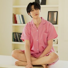 PALAN 情侶款Summer Breeze細格紋睡衣上下套裝