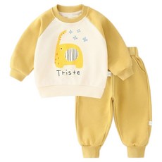 Bebeniz 休閒毛圈布大學T + 長褲套裝