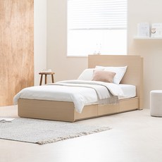 모노 수납 침대 프레임 + 몬스터 필로우탑 80T 매트리스 세트 방문설치, 침대(내추럴), 매트리스(모던그레이)