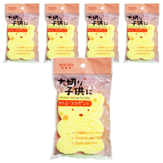 寶寶可愛動物造型木漿海棉小熊 50克 一入組, 5個, 9.5 x 8.8 x 2cm