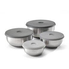 Joseph Joseph 鋼製可堆疊攪拌碗4件組 100系列, 1套, 攪拌碗4個 + 碗蓋4個