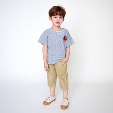 WALTONKIDS 兒童透氣夏季鬆緊帶亞麻長褲