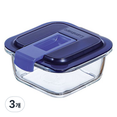 루미낙 이지박스 정사각 밀폐용기, 3개, 380ml