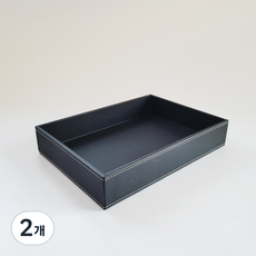 UPEAR 皮革現代託盤, 黑色, 2個