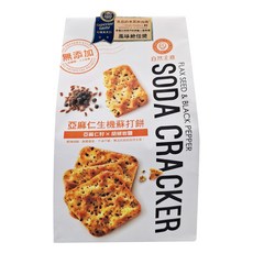 自然主意 亞麻仁籽胡椒岩鹽生機蘇打餅, 180g, 1包