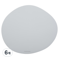 구스페리 논슬립 라운드 가죽 마우스 패드, 라이트그레이, 6개