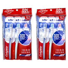 Colgate 高露潔 纖柔雙效潔淨牙刷 顏色隨機, 3支, 2組
