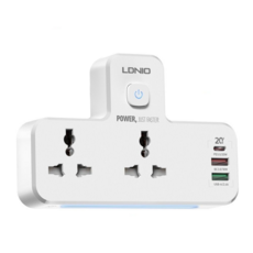 LDNIO 力德諾 雙孔夜燈 附USB PD + QC3.0 插座 3孔, 白色, 1個