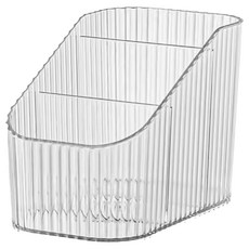 透明分格桌面收納盒 透明白 14.8x9x6x12cm PET材質, 1個