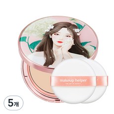 메이크업헬퍼 아트 스위트소피아 오리지널 프로피니쉬 파우더팩트 25g + 전용 퍼프 세트, 5개, 23호 내추럴베이지
