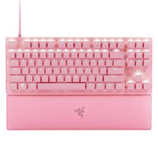 RAZER 雷蛇 Huntsman V2 有線 Tenkeyless 線性電競鍵盤, 無數字鍵, 粉晶版, RZ03-0394