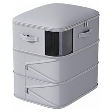 小麥購物 大容量可透視真空壓縮收納袋 L1442 灰色 3層, 1個, 1個裝