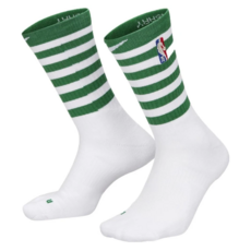 NIKE 耐吉 基本款長襪 BOS U NK ELITE CREW-NBA 男女, 綠色 + 白色, 1雙