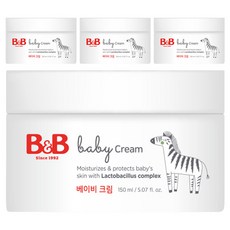 B&B 嬰兒保濕護膚乳霜, 4罐, 150ml