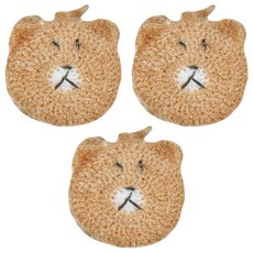 MasterClean 韓風手編洗碗巾, 小熊淺咖色, 3個, 1包