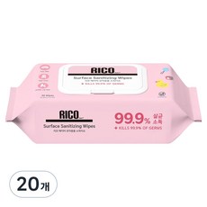 리꼬 유아 소독티슈 캡형, 20개, 50매, 55g