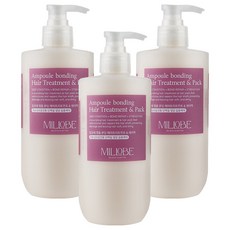밀로베 앰플 본딩 헤어트리트먼트 앤 헤어팩, 3개, 500ml