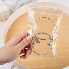 PVC 夾鏈收納袋 透明 首飾收納袋, 8 x 12cm, 50個, 1個