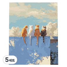 플레이어바웃 DIY 명화 유화 그림그리기 세트 40 x 50 cm, 담벼락고양이, 5세트