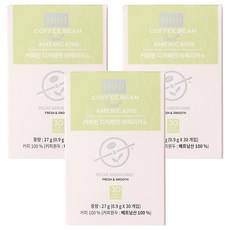 커피빈 디카페인 아메리카노 원두커피스틱, 900mg, 30개입, 3개