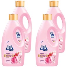 피죤 고농축 강력탈취 오리지널 섬유유연제 로맨틱 플라워 본품, 2L, 4개