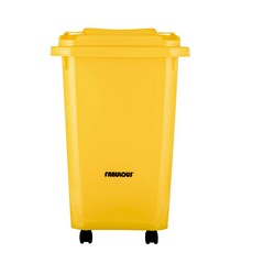 FABULOUS 샤이보이 이동식 쓰레기통 40L, 노랑, 1개