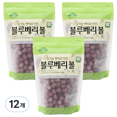 OrganicStory 유기농 현미로 만든 블루베리볼 스낵, 블루베리맛, 65g, 12개
