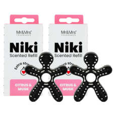 Mr&Mrs FRAGRANCE Niki 車用芳香劑補充蕊, 柑橘麝香, 2個