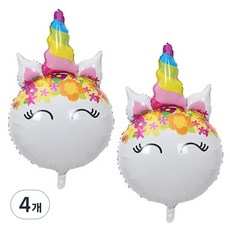 타이탄 유니콘 이벤트 프리미엄 파티 풍선, 속눈썹 유니콘 헤드, 4개