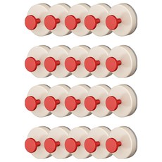 DAEHAN MOL 免鑽孔真空吸附多用途壁掛式彩色掛鉤, 20個, 紅色