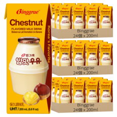Binggrae 栗子牛奶 保久調味乳, 200ml, 72個