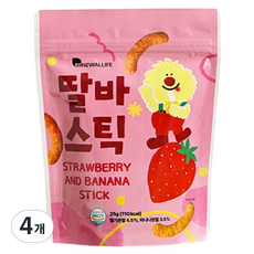 또또맘 딸바스틱 현미과자, 25g, 4개, 혼합맛(딸기/바나나)