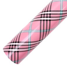 코코플러스 체크 롤 포장지 53cm x 17m, 핑크, 1개