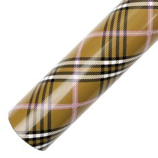 코코플러스 체크 롤 포장지 37.5cm x 17m, 카멜, 2개