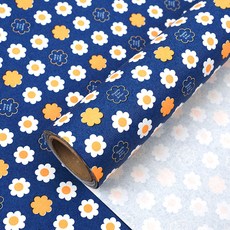 POPO FANCY 花朵圖案捲筒包裝紙, 海軍藍, 1個