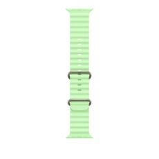 Apple 정품 2025 애플워치 오션 밴드, 49mm, One Size, 네온 그린/내추럴 티타늄 49mm, One Size, 네온 그린/내추럴 티타늄